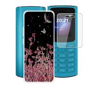 HGJTF Coque pour Nokia 105 4G 2023 (1.8") avec Verre Trempé Protection écran, Ultra-Mince Silicone Case Transparent TPU Anti-Choc Housse Etui pour Nokia 105 4G 2023 - XT32