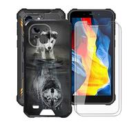 HGJTF Coque pour Oukitel WP20 Pro (5.93") avec 2 X Verre Trempé Protecteur D'écran Film, Ultra Mince Antichoc Noir Silicone Cover Souple TPU Bumper Housse Etui pour Oukitel WP20 Pro - WMA27