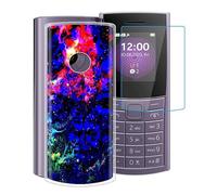 HGJTF pour Nokia 110 4G 2023 Coque + Verre Trempé (1.8"), Protège écran Anti-Rayures + Ultra Fin Silicone Case Antichoc Transparent Housse Etui pour Nokia 110 4G 2023 - Les épines
