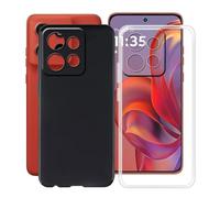HGJTFANY [2 Pack Coque pour Motorola Edge 60 Neo (6.36 "), Transparent Souple Silicone Antichoc Case + Noir Ultra-Mince Anti-Chute TPU Housse Etui pour Motorola Edge 60 Neo