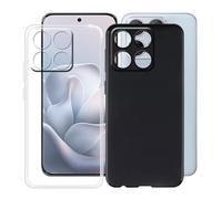 HGJTFANY [2 Pack Coque pour Motorola Edge 70 Fusion (6.78 "), Transparent Souple Silicone Antichoc Case + Noir Ultra-Mince Anti-Chute TPU Housse Etui pour Motorola Edge 70 Fusion