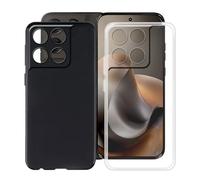 HGJTFANY [2 Pack Coque pour Motorola Moto G77 (6.78 "), Transparent Souple Silicone Antichoc Case + Noir Ultra-Mince Anti-Chute TPU Housse Etui pour Motorola Moto G77