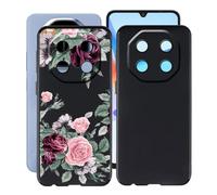 HGJTFANY Coque pour Blackview Shark 6 (6.88"), 2 pièces Noir Souple Silicone Ultra Mince Case, Antichoc Anti-Rayures TPU Bumper Housse Etui pour Blackview Shark 6 - Rose Rouge