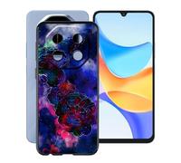 HGJTFANY Coque pour Blackview Shark 6 (6.88"), Noir Souple Silicone Ultra Mince Case, Antichoc Anti-Rayures TPU Bumper Housse Etui pour Blackview Shark 6 - Nuage de Roses