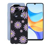 HGJTFANY Coque pour Blackview Shark 6 (6.88"), Noir Souple Silicone Ultra Mince Case, Antichoc Anti-Rayures TPU Bumper Housse Etui pour Blackview Shark 6 - Fleur Violette