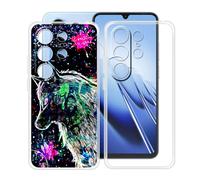 HGJTFANY Coque pour Blackview Wave 10 (6.88"), 2 Pack Souple Silicone Antichoc Case, Ultra-Mince Anti-Chute TPU Housse Etui pour Blackview Wave 10 - Clear + XT113