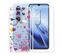 HGJTFANY Coque pour Blackview Wave 10 (6.88"), 2 Pack Souple Silicone Antichoc Case, Ultra-Mince Anti-Chute TPU Housse Etui pour Blackview Wave 10 - Clear + YQ29