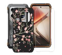 HGJTFANY Coque pour Blackview Xplore X1 (6.78") et Protecteur D'écran en Verre Trempé, Étui de Protection en Silicone Noir, Ultra Fine Anti-Rayures Coque pour Blackview Xplore X1 - Camélia