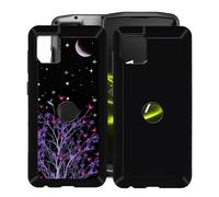 HGJTFANY Coque pour Crosscall Core-M6 (5.99"), 2 pièces Noir Souple Silicone Ultra Mince Case, Antichoc Anti-Rayures TPU Bumper Housse Etui pour Crosscall Core-M6 - Ciel étoilé Violet