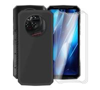 HGJTFANY Coque pour Doogee DK10 avec 3 x Verre Trempé Film Protecteur, Antichoc en Silicone Souple Case, Noir TPU Bumper Housse Etui pour Doogee DK10 (6.67")