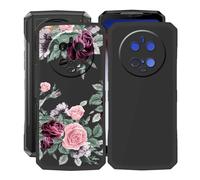 HGJTFANY Coque pour Doogee V40 (6.78"), 2 pièces Noir Souple Silicone Ultra Mince Case, Antichoc Anti-Rayures TPU Bumper Housse Etui pour Doogee V40 - Rose Rouge