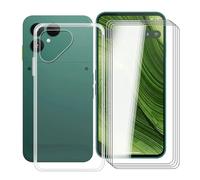 HGJTFANY Coque pour Fairphone 6 (6.31") + 4 Pack Verre Trempé, Housse Transparente en Silicone Souple avec Protection écran,[Ultra-Mince] [Antichoc] Etui pour Fairphone 6
