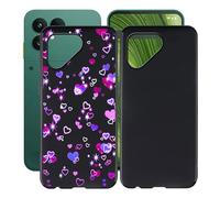 HGJTFANY Coque pour Fairphone Gen 6 (6.31"), 2 pièces Noir Souple Silicone Ultra Mince Case, Antichoc Anti-Rayures TPU Bumper Housse Etui pour Fairphone Gen 6 - Bulles d'amour