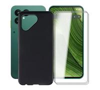 HGJTFANY Coque pour Fairphone Gen 6 avec 3 x Verre Trempé Film Protecteur, Antichoc en Silicone Souple Case, Noir TPU Bumper Housse Etui pour Fairphone Gen 6 (6.31")
