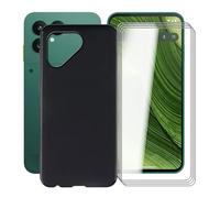 HGJTFANY Coque pour Fairphone Gen 6 avec 4 x Verre Trempé Film Protecteur, Antichoc en Silicone Souple Case, Noir TPU Bumper Housse Etui pour Fairphone Gen 6 (6.31")