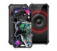 HGJTFANY Coque pour Fossibot F101P (5.45"), Noir Souple Silicone Ultra Mince Case, Antichoc Anti-Rayures TPU Bumper Housse Etui pour Fossibot F101P - Bête Doodle