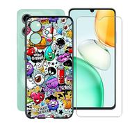 HGJTFANY Coque pour Honor Play10 (6.74") et Protecteur D'écran en Verre Trempé, Étui de Protection en Silicone Noir, Ultra Fine Anti-Rayures Coque pour Honor Play10 - XS40