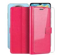 HGJTFANY Coque pour IIIF150 Action A5 Pro (6.88") + Verre Trempé Protection D'écran, Fonction Porte-Monnaie PU Cuir Flip Etui avec Souple TPU Doublure Housse pour IIIF150 Action A5 Pro - RosRed