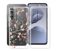 HGJTFANY Coque pour Infinix Hot 60i (6.70"), 2 Pack Souple Silicone Antichoc Case, Ultra-Mince Anti-Chute TPU Housse Etui pour Infinix Hot 60i - Clear + WM84