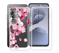 HGJTFANY Coque pour Infinix Hot 60i (6.70"), 2 Pack Souple Silicone Antichoc Case, Ultra-Mince Anti-Chute TPU Housse Etui pour Infinix Hot 60i - Clear + WM113