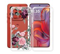 HGJTFANY Coque pour Motorola Edge 60 Neo (6.36"), 2 Pack Souple Silicone Antichoc Case, Ultra-Mince Anti-Chute TPU Housse Etui pour Motorola Edge 60 Neo - Clear + YQ12
