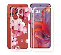HGJTFANY Coque pour Motorola Edge 60 Neo (6.36"), 2 Pack Souple Silicone Antichoc Case, Ultra-Mince Anti-Chute TPU Housse Etui pour Motorola Edge 60 Neo - Clear + WM113