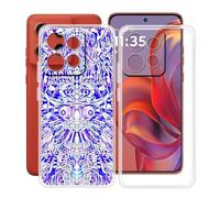 HGJTFANY Coque pour Motorola Edge 60 Neo (6.36"), 2 Pack Souple Silicone Antichoc Case, Ultra-Mince Anti-Chute TPU Housse Etui pour Motorola Edge 60 Neo - Clear + XT118