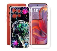 HGJTFANY Coque pour Motorola Edge 60 Neo (6.36"), 2 Pack Souple Silicone Antichoc Case, Ultra-Mince Anti-Chute TPU Housse Etui pour Motorola Edge 60 Neo - Clear + XT113