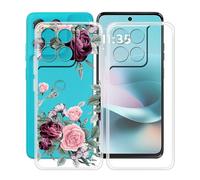 HGJTFANY Coque pour Motorola Moto G100 (6.72"), 2 Pack Souple Silicone Antichoc Case, Ultra-Mince Anti-Chute TPU Housse Etui pour Motorola Moto G100 - Clear + YQ12