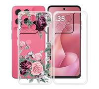 HGJTFANY Coque pour Motorola Moto G57 Power (6.72"), 2 Pack Souple Silicone Antichoc Case, Ultra-Mince Anti-Chute TPU Housse Etui pour Motorola Moto G57 Power - Clear + YQ12