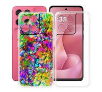HGJTFANY Coque pour Motorola Moto G57 Power (6.72"), 2 Pack Souple Silicone Antichoc Case, Ultra-Mince Anti-Chute TPU Housse Etui pour Motorola Moto G57 Power - Clear + XT117