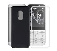 HGJTFANY Coque pour Nokia 230 2024 (2.40 "), Ultra-Fine TPU Bumper Cover Case Souple Silicone Antichoc Etui pour Nokia 230 2024 - Transparent + Noir étui de Protection