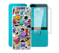 HGJTFANY Coque pour Nokia 235 4G 2024 (2.8") avec Verre trempé en Protecteur d'écran, Ultra Fin Clear Bumper Case Souple Silicone Anti-Chute Housse Etui pour Nokia 235 4G 2024 - Petite XS40