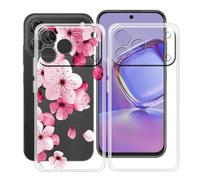 HGJTFANY Coque pour Nubia V80 Design (6.75"), 2 Pack Souple Silicone Antichoc Case, Ultra-Mince Anti-Chute TPU Housse Etui pour Nubia V80 Design - Clear + WM113