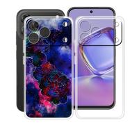 HGJTFANY Coque pour Nubia V80 Design (6.75"), 2 Pack Souple Silicone Antichoc Case, Ultra-Mince Anti-Chute TPU Housse Etui pour Nubia V80 Design - Clear + XT114