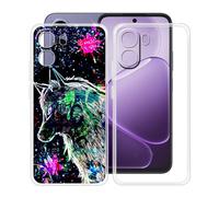 HGJTFANY Coque pour Oppo A6k (6.75"), 2 Pack Souple Silicone Antichoc Case, Ultra-Mince Anti-Chute TPU Housse Etui pour Oppo A6k - Clear + XT113