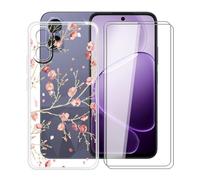 HGJTFANY Coque pour Oppo A6k (6.75") + 2 Pack Verre Trempé, Housse Transparente en Silicone Souple avec Protection écran,[Ultra-Mince] [Antichoc] Etui pour Oppo A6k - WM84
