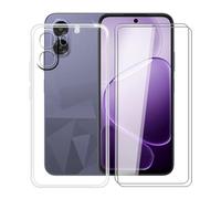 HGJTFANY Coque pour Oppo A6k (6.75") + 2 Pack Verre Trempé, Housse Transparente en Silicone Souple avec Protection écran,[Ultra-Mince] [Antichoc] Etui pour Oppo A6k - Clear