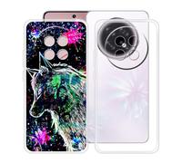 HGJTFANY Coque pour Oppo F31 Pro Plus (6.80"), 2 Pack Souple Silicone Antichoc Case, Ultra-Mince Anti-Chute TPU Housse Etui pour Oppo F31 Pro Plus - Clear + XT113