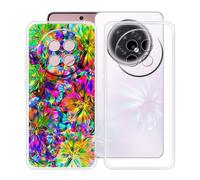 HGJTFANY Coque pour Oppo F31 Pro Plus (6.80"), 2 Pack Souple Silicone Antichoc Case, Ultra-Mince Anti-Chute TPU Housse Etui pour Oppo F31 Pro Plus - Clear + XT117