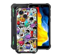 HGJTFANY Coque pour Oukitel WP32 (5.93"), Ultra Mince Souple Silicone Housse Etui [Anti Rayures] [Antichoc] Noir TPU Bumper Protection Cover Case pour Oukitel WP32 - Les Graffitis
