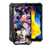 HGJTFANY Coque pour Oukitel WP32 (5.93"), Ultra Mince Souple Silicone Housse Etui [Anti Rayures] [Antichoc] Noir TPU Bumper Protection Cover Case pour Oukitel WP32 - Mer De Fleurs