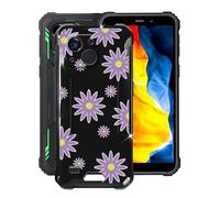 HGJTFANY Coque pour Oukitel WP32 (5.93"), Ultra Mince Souple Silicone Housse Etui [Anti Rayures] [Antichoc] Noir TPU Bumper Protection Cover Case pour Oukitel WP32 - Fleur Violette