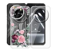 HGJTFANY Coque pour Oukitel WP55 S (6.60"), 2 Pack Souple Silicone Antichoc Case, Ultra-Mince Anti-Chute TPU Housse Etui pour Oukitel WP55 S - Clear + YQ12