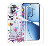 HGJTFANY Coque pour Poco X8 Pro Max (6.83"), 2 Pack Souple Silicone Antichoc Case, Ultra-Mince Anti-Chute TPU Housse Etui pour Poco X8 Pro Max - Clear + YQ29