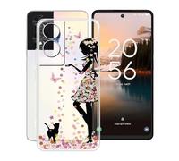 HGJTFANY Coque pour TCL 40 NxtPaper 4G (6.78"), Transparent Souple Silicone Case Cover, [Ultra-Mince] [Antichoc] TPU Bumper Housse Etui pour TCL 40 NxtPaper 4G - Fille