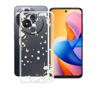 HGJTFANY Coque pour TCL 60R 5G T519H (6.67"), Transparent Souple Silicone Case Cover, [Ultra-Mince] [Antichoc] TPU Bumper Housse Etui pour TCL 60R 5G T519H - Petite Fleur Blanc