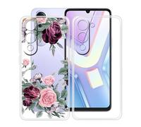 HGJTFANY Coque pour Vivo Y19s 5G (6.74"), 2 Pack Souple Silicone Antichoc Case, Ultra-Mince Anti-Chute TPU Housse Etui pour Vivo Y19s 5G - Clear + YQ12
