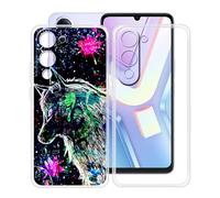 HGJTFANY Coque pour Vivo Y19s 5G (6.74"), 2 Pack Souple Silicone Antichoc Case, Ultra-Mince Anti-Chute TPU Housse Etui pour Vivo Y19s 5G - Clear + XT113