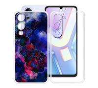 HGJTFANY Coque pour Vivo Y19s 5G (6.74"), 2 Pack Souple Silicone Antichoc Case, Ultra-Mince Anti-Chute TPU Housse Etui pour Vivo Y19s 5G - Clear + XT114